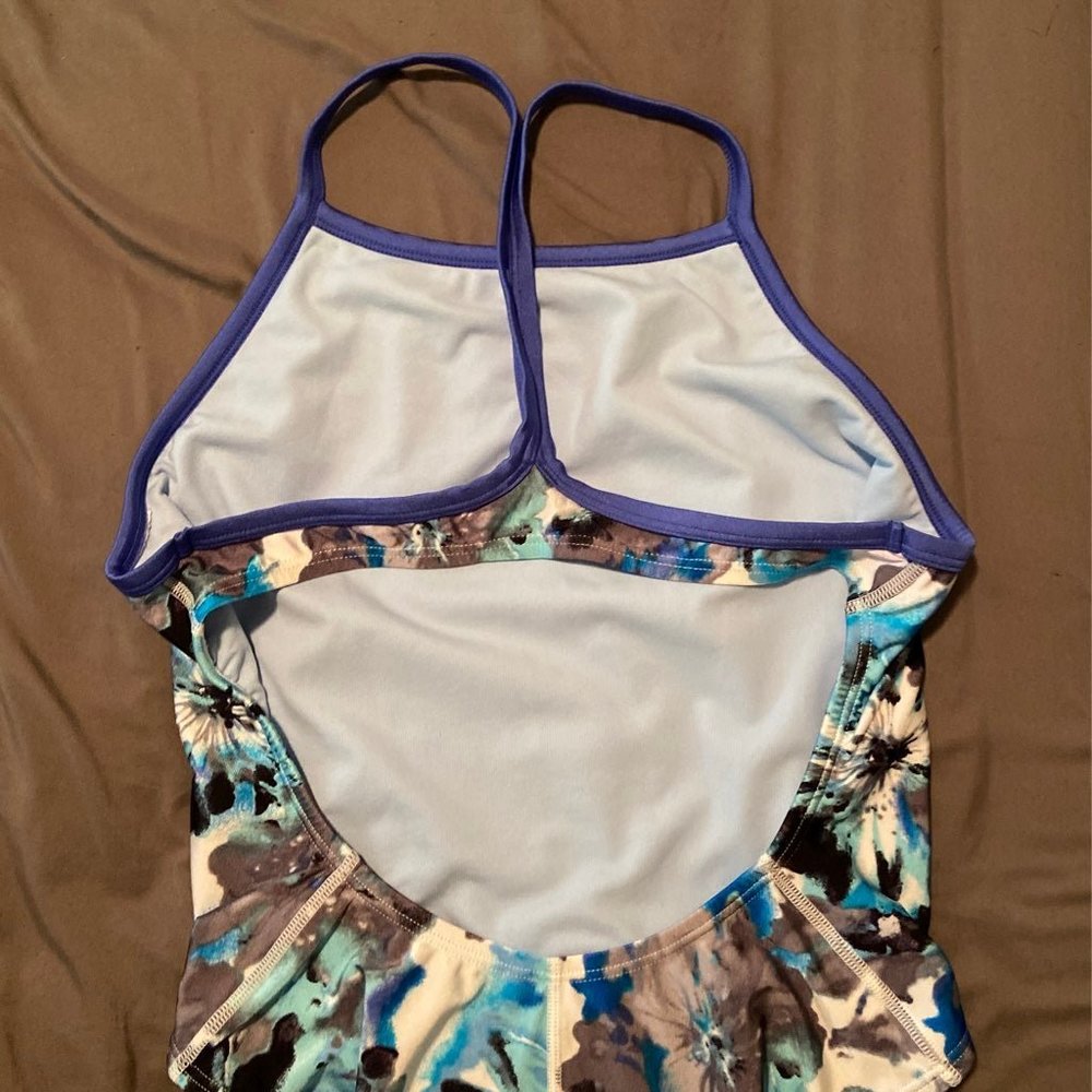 Nike Blue Floral One Piece Competition Swimsuit - Picture 4 of 7